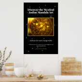 Poster Zodiaque mystique Mandala Art | Astrologie céleste (Cuisine)