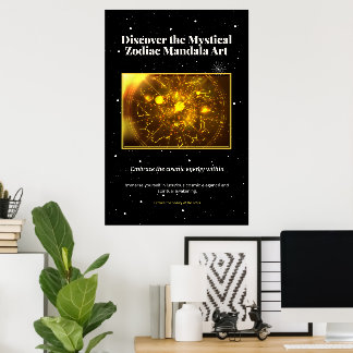 Poster Zodiaque mystique Mandala Art | Astrologie céleste