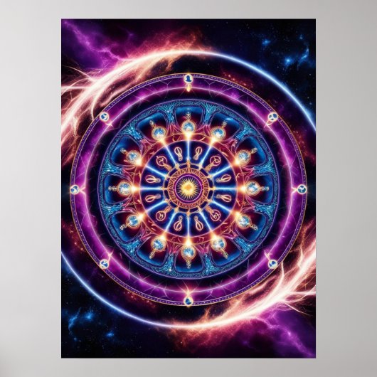 Poster Zodiaque mystique Mandala - Mur vibrant (Devant)