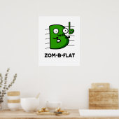 Poster Zom-B-Flat Drôle Halloween Zombie Musique Pun (Cuisine)