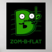 Poster Zom-B-Flat Funny Zombie Music Pun Dark BG (Devant)