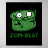 Poster Zom beat Funny Zombie Drum Pun Dark BG (Devant)