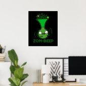 Poster Zom-beep Funny Zombie Honker Pun Dark BG (Bureau à domicile)
