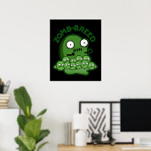 Poster Zom-breed Funny Zombie Breed Pun Dark BG (Bureau à domicile)