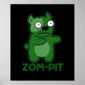 Poster Zom pit Funny Halloween Zombie Pun foncé BG (Devant)