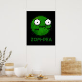 Poster Zom-pois amusant Zombie Pea Pun Dark BG (Cuisine)