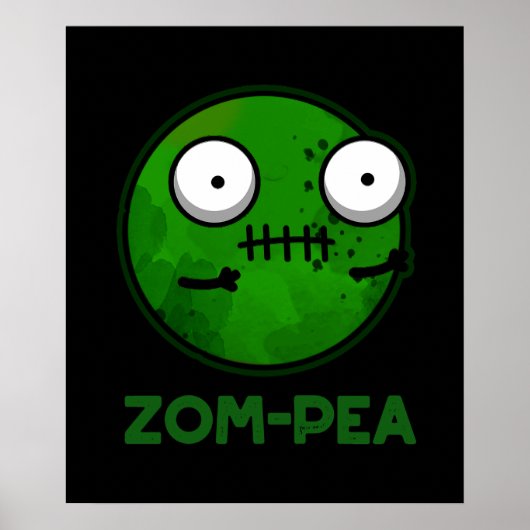 Poster Zom-pois amusant Zombie Pea Pun Dark BG (Devant)