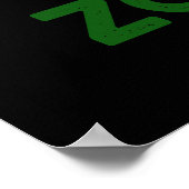 Poster Zomb-V Drôle Halloween Zombie Alphabet Pun Dark BG (Coin)