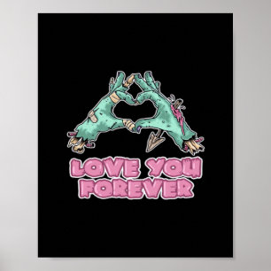 Poster Zombie Classic - Squelette Coeur Et Mains