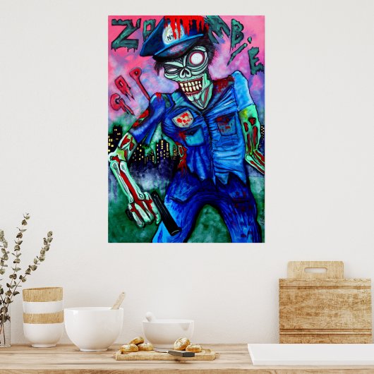 Poster Zombie Cop (Keuken)