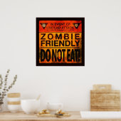 Poster Zombie Friendly Ne Mange Pas (Cuisine)