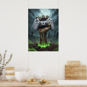 Poster Zombie Gamer Hand - Undead Controller Grip (Cuisine)
