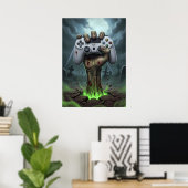 Poster Zombie Gamer Hand - Undead Controller Grip (Bureau à domicile)
