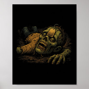 Poster Zombie Npc Teag - Blague de thé G Gamer Mème Hallo