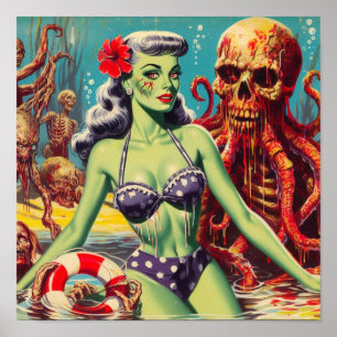 Poster Zombie Pin-up