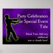 Poster Zombie vert sur violet (Devant)