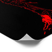 Poster Zombiecore esthétique Zombie main Rouge Rose Squel (Coin)