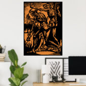 Poster Zombies à l'intérieur du Citrouille Jack-o'Lantern (Bureau à domicile)