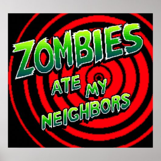 Poster Zombies Ate My Neighbors Pixel Art (Devant)