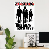 Poster Zombies, business (Bureau à domicile)