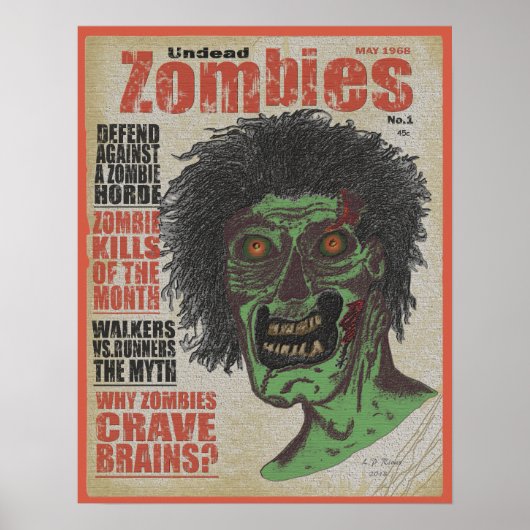 Poster Zombies le magazine Undead (Devant)