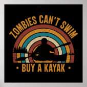 Poster Zombies ne sait pas nager Acheter un Kayak (Devant)
