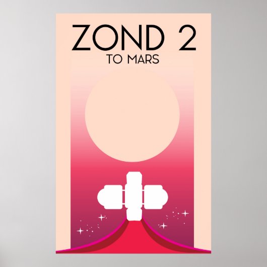 Poster Zond 2 Space Art. (Devant)