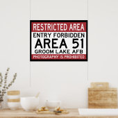 POSTER ZONE 51 ENTRÉE INTERDITE (Cuisine)