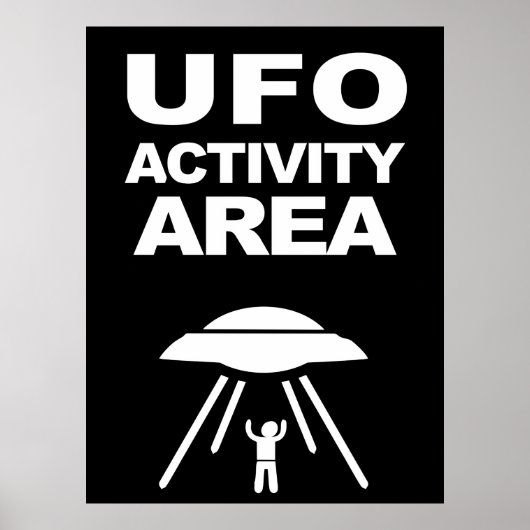 Poster zone d'activité UFO, conception geek (Devant)