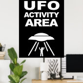 Poster zone d'activité UFO, conception geek (Bureau à domicile)