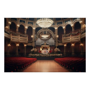 Poster Zone de conception d'orgue à tuyaux de théâtre