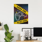 Poster Zone de jeu à ne pas traverser (Bureau à domicile)