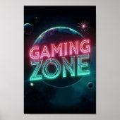 Poster Zone de jeu Planètes spatiales modernes (Devant)