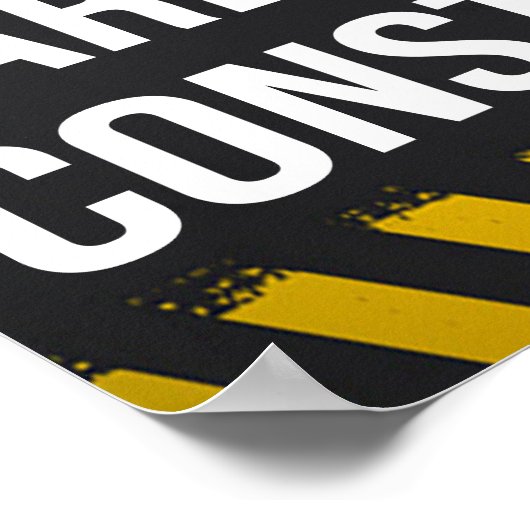 Poster Zone de prudence en construction (Coin)