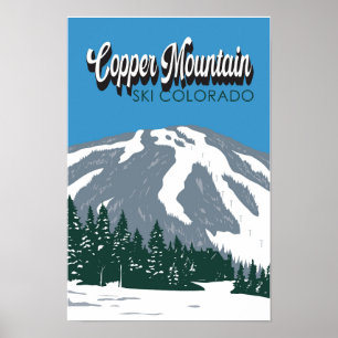 Poster Zone de ski de Copper Mountain Colorado Vintage