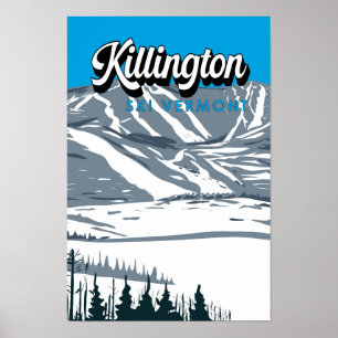 Poster Zone de ski de Killington hiver Vermont Vintage