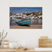 Poster Zone portuaire avec des bateaux de pêche grecs (Cuisine)