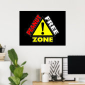 Poster Zone sans arachide (allergie aux arachides) (Bureau à domicile)