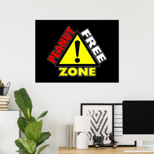 Poster Zone sans arachide (allergie aux arachides) (Bureau à domicile)
