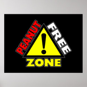 Poster Zone sans arachide (allergie aux arachides)