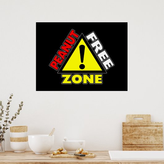 Poster Zone sans arachide (allergie aux arachides) (Cuisine)