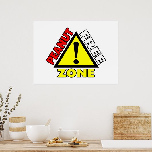 Poster Zone sans arachide (allergie aux arachides) (Cuisine)