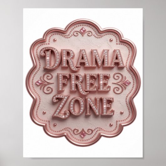 Poster Zone sans drame rose tendance (Devant)