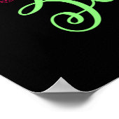 Poster Zone Sirène uniquement en rose chaud et vert néon (Coin)