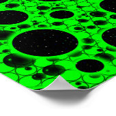 Poster Zones de bulles spatiales - Vert (Coin)