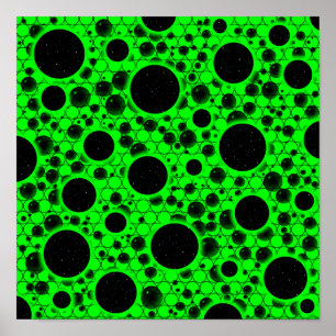 Poster Zones de bulles spatiales - Vert