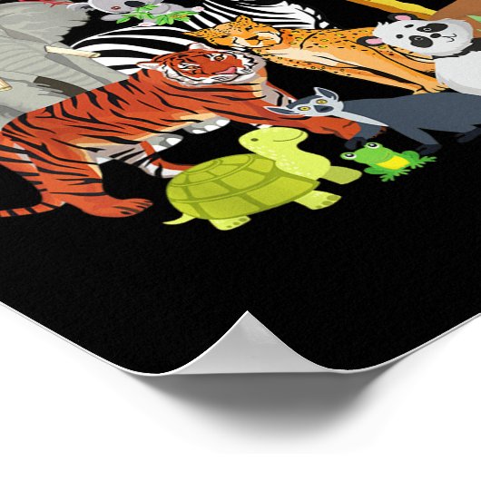 Poster Zoo Animaux Faune Fête d'anniversaire Zoo Day 26 A (Coin)