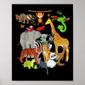 Poster Zoo Animaux Faune Fête d'anniversaire Zoo Day 26 A (Devant)