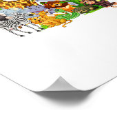 Poster Zoo Animaux Safari Faune Fête Anniversaire A Day A (Coin)