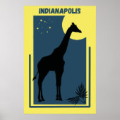 Poster Zoo Indianapolis Indiana Vintage Giraffe (Devant)